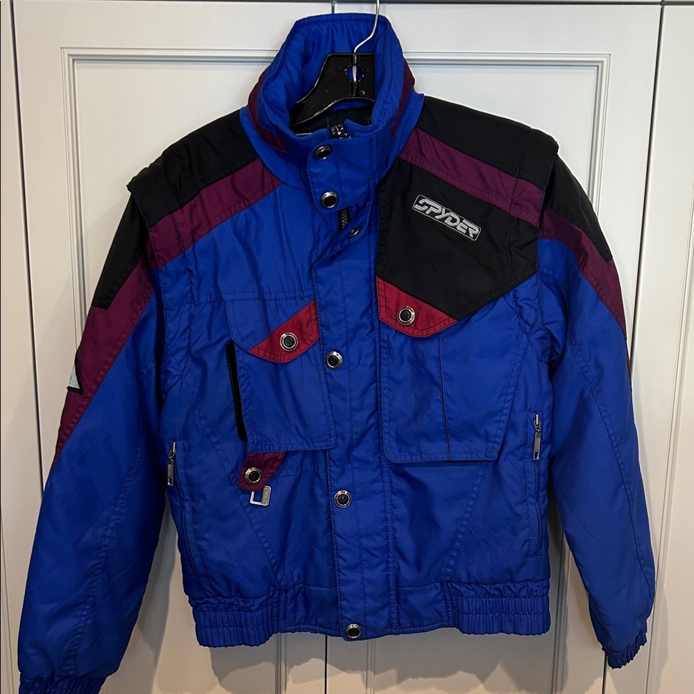 Spyder Blue and Black Kids convertible Jacket/Vest